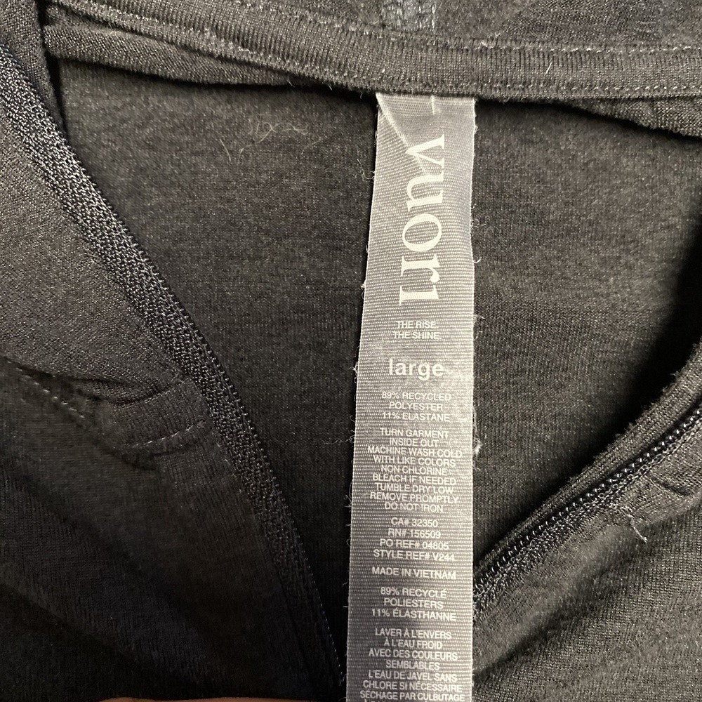 Vuori Ponto Performance Half Zip Hoodie Mens Large Black Active Athleisure Pocke - Picture 4 of 7